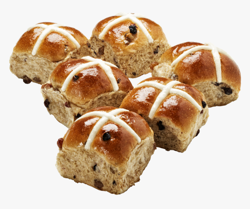 Woolworths Traditional Fruit Hot Cross Buns 6 Pack - Bun, HD Png Download