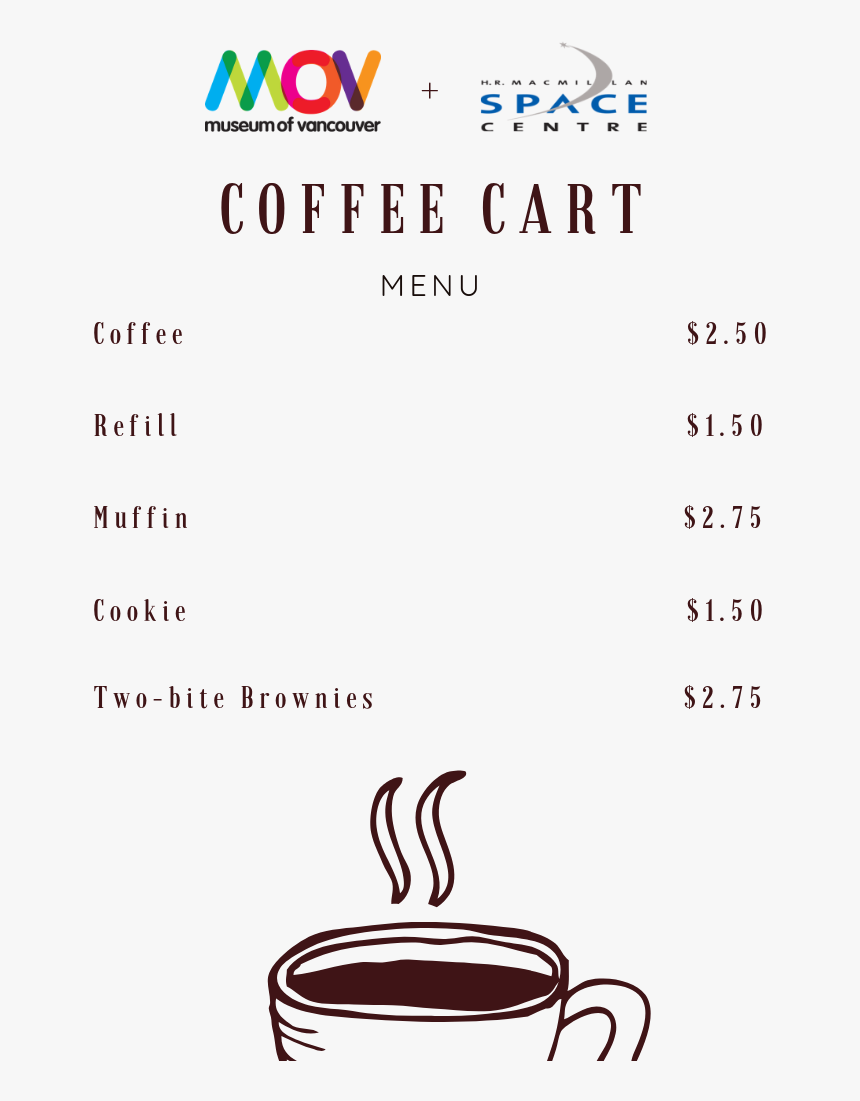 Drinks Menu - H. R. Macmillan Space Centre, HD Png Download