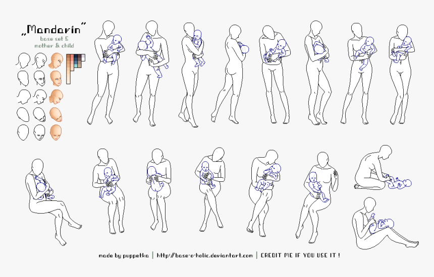 Transparent Parent And Child Clipart - Parent And Child Drawing Reference, HD Png Download