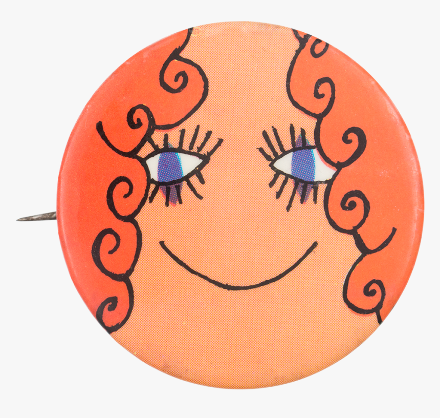 Curly Redhead Face Art Button Museum, HD Png Download