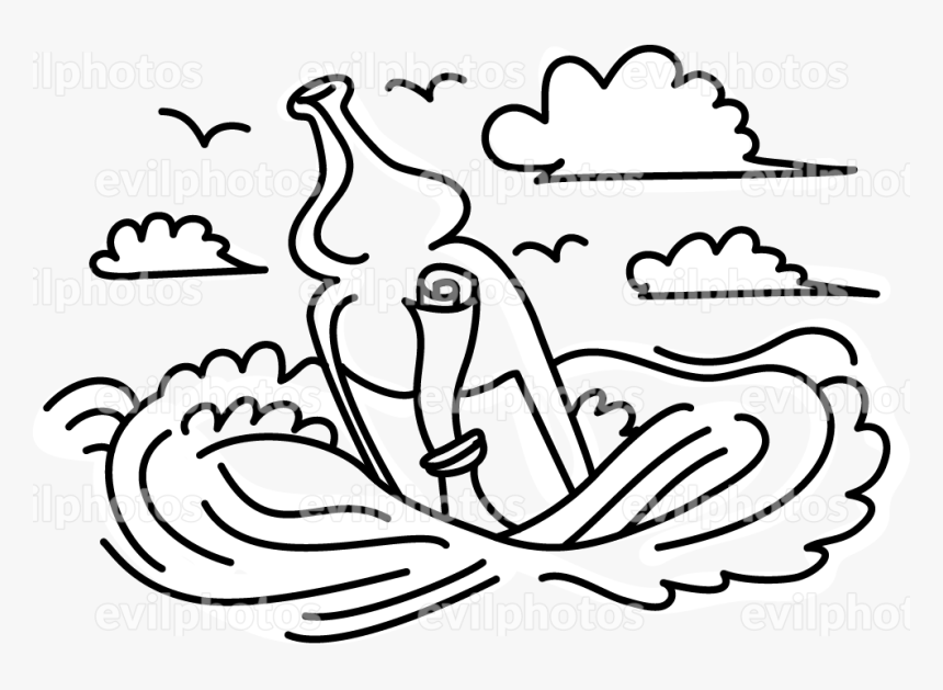 Message In A Bottle Drawing Vector And Stock Photo - Line Art, HD Png Download