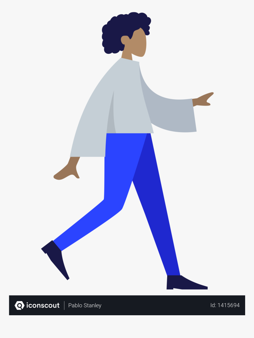 Walking Man Illustration, HD Png Download