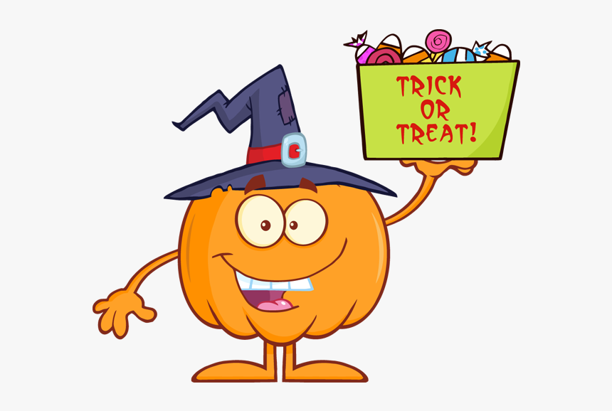 Halloween Pumpkin Holds A Box With Candy Witch Vector - Halloween Candy Corn Cartoon, HD Png Download