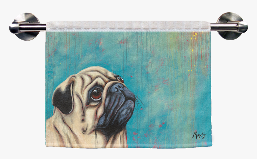 The Pug Ribbed Towel, Depicting A Chocolate Lab, Is - Towel, HD Png Download