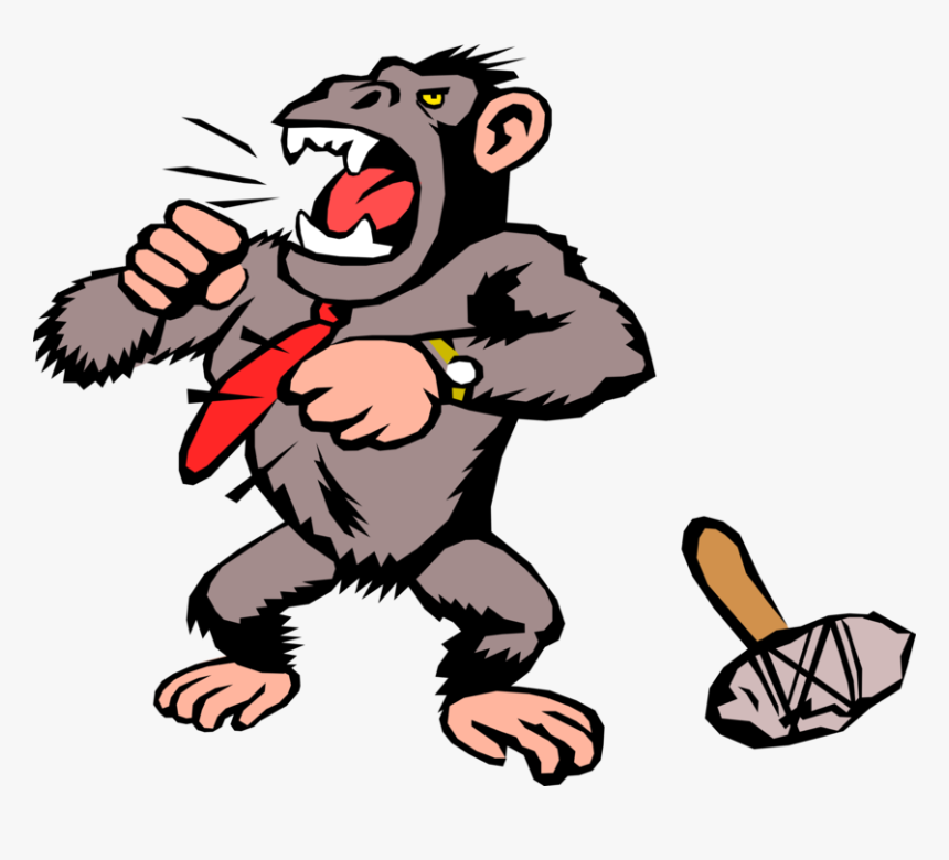 Vector Illustration Of Gorilla Primate Ape Monkey Beats, HD Png Download