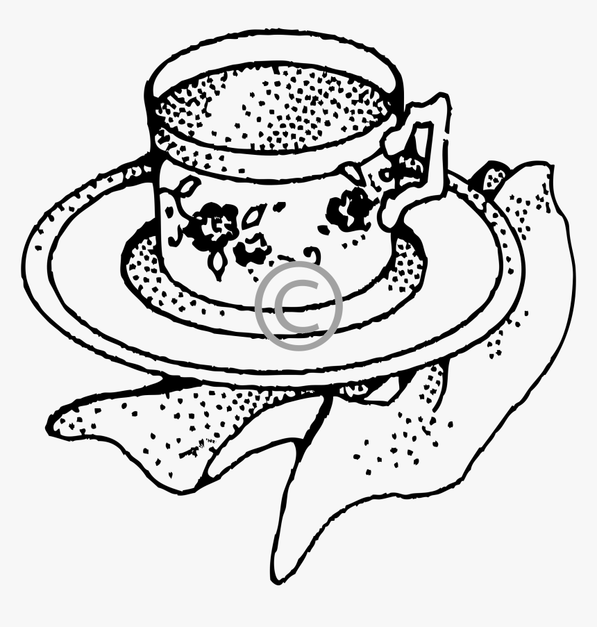 Tea Cup Coffee Black And White Clipart, HD Png Download