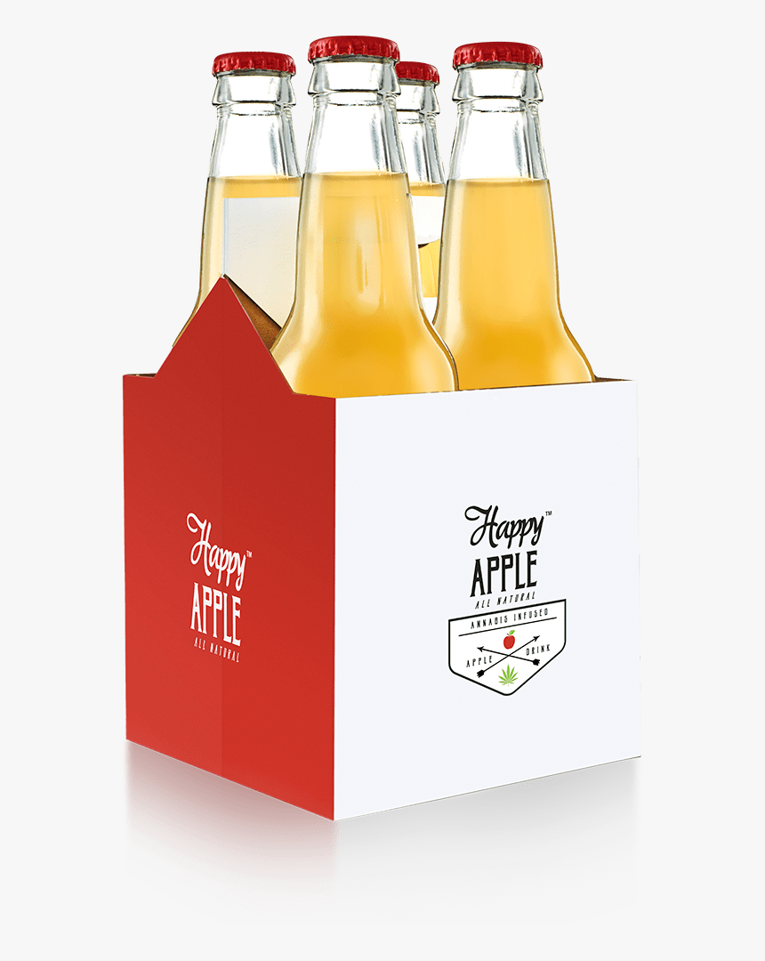 Happy Apple Beverages - Glass Bottle, HD Png Download