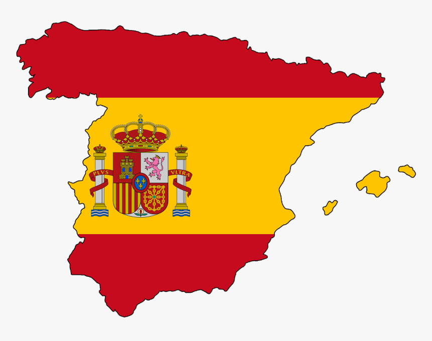 Spain Flag Map Clipart, HD Png Download