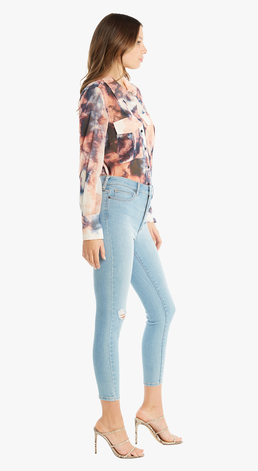 Tie Dye Blouse In Colour Peach Melba - Photo Shoot, HD Png Download