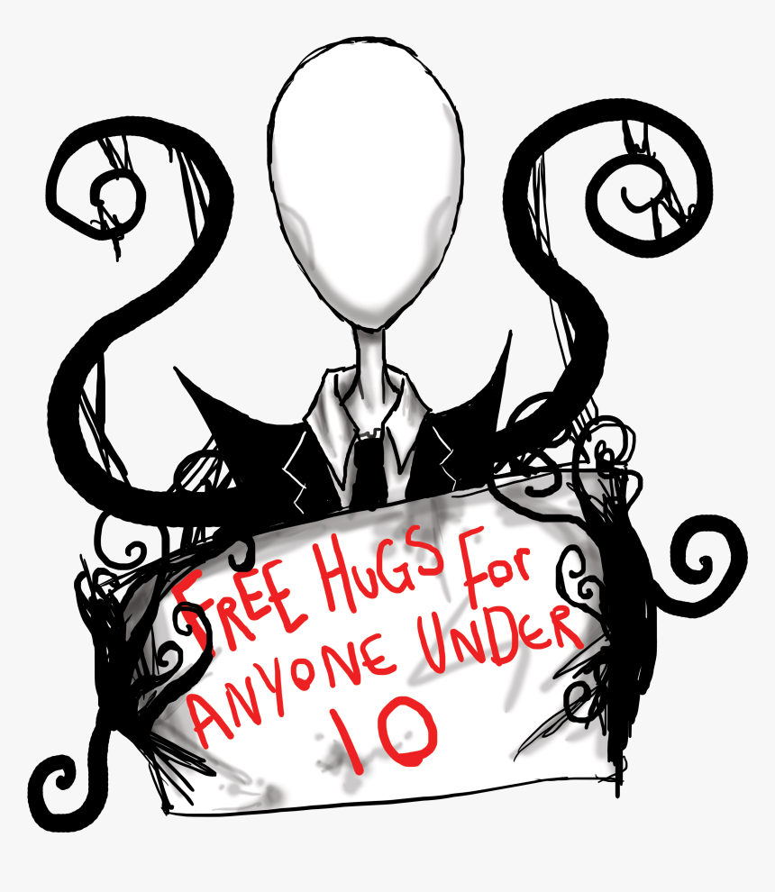 Nyone Unde Slenderman Black And White Text Font Clip - Illustration, HD Png Download