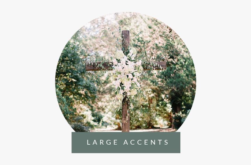 Large Accents With Label V2-01 - Wedding Crosses With Flowers, HD Png Download