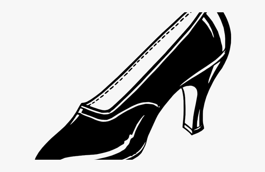 Transparent Sneakers Clipart - Ladies Shoes Black And White Clipart, HD Png Download