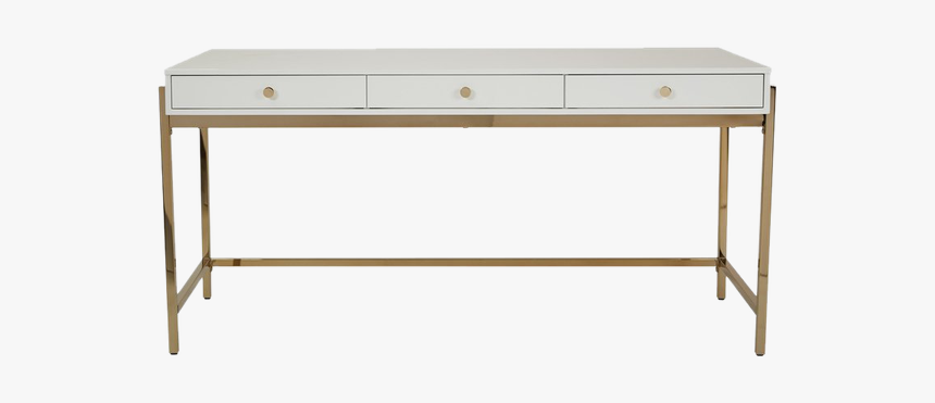 Park Avenue White And Gold Writing Desk, HD Png Download