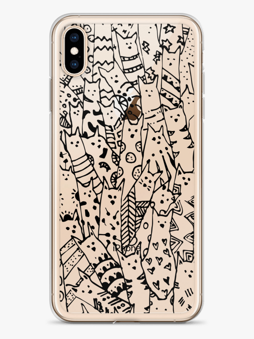 Cat Doodle Transparent Iphone Case For All Iphone Models - Iphone, HD Png Download