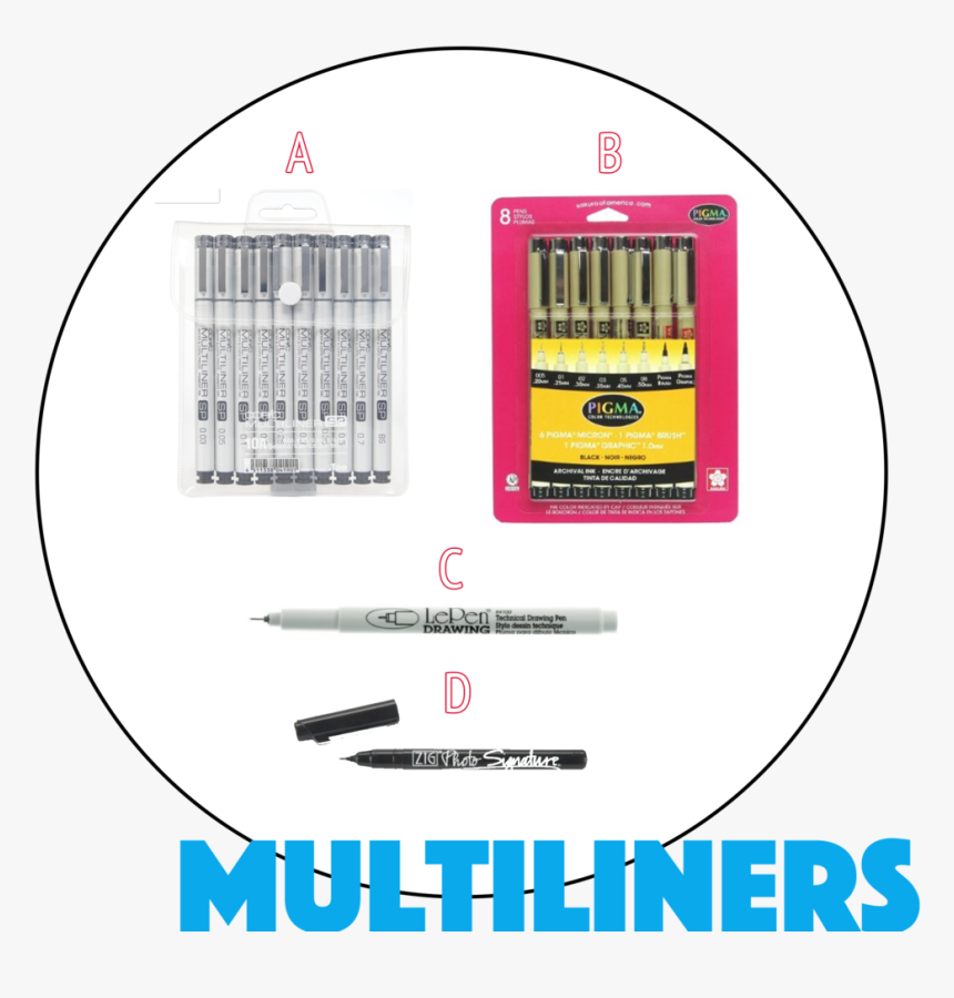 1 Microliners Site - Sakura Pigma Micron Pen Set, HD Png Download