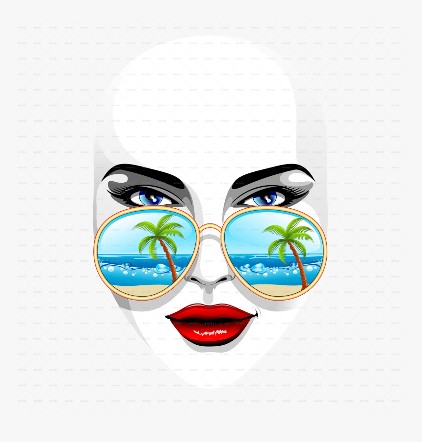 دختر با عینک آفتابی وکتور, HD Png Download