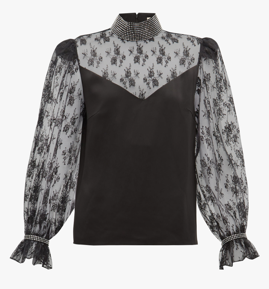 Christopher Kane Crystal Embellished Lace Blouse, HD Png Download