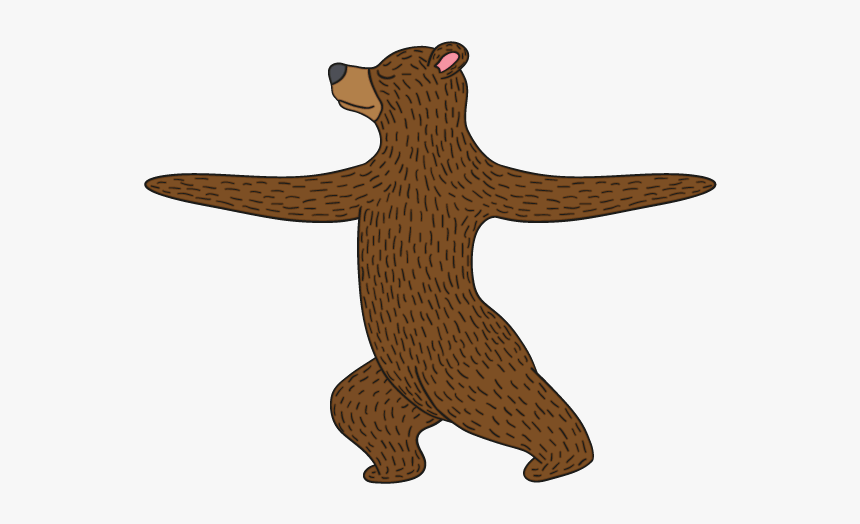 Cartoon Bear Doing Yoga, HD Png Download