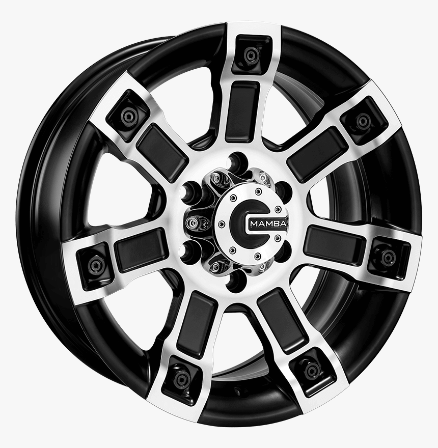 Comanche Matt Black/face Polish With Black Bolts - Wheel, HD Png Download