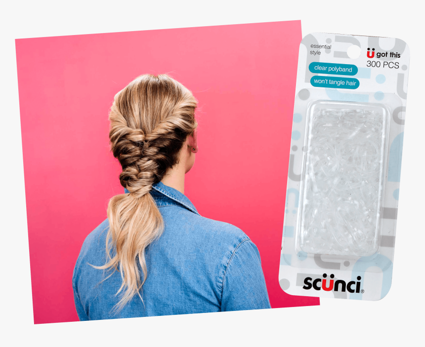 Clear Polybands Topsy Tail Hairstyle - Blond, HD Png Download