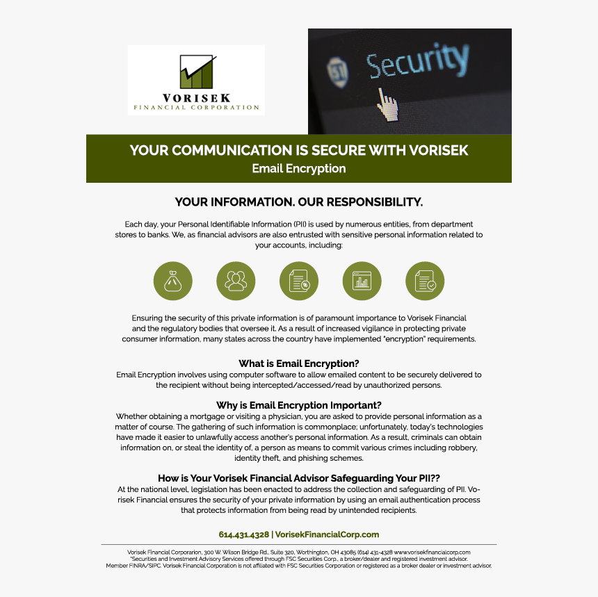 Vorisek Email Encryption Onesheet Fnl - Flyer, HD Png Download