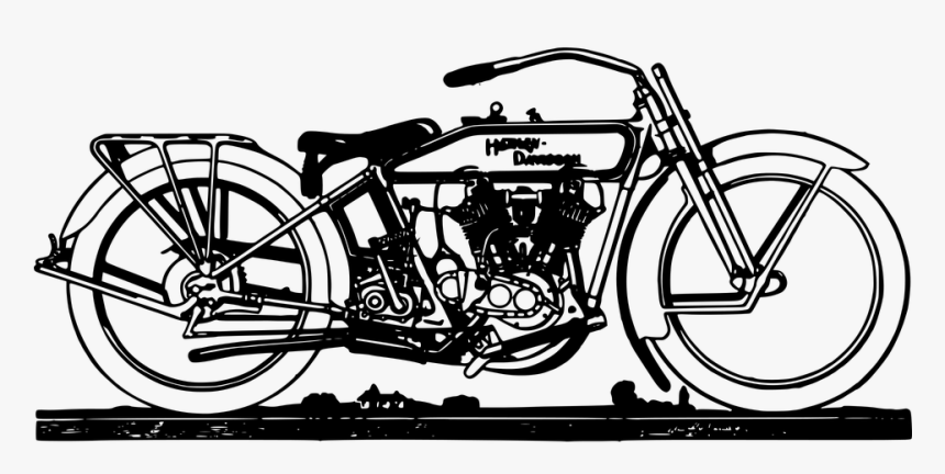 Motorbike Motorcycle Old Retro Ride Transp - Old Motorcycle Clipart, HD Png Download