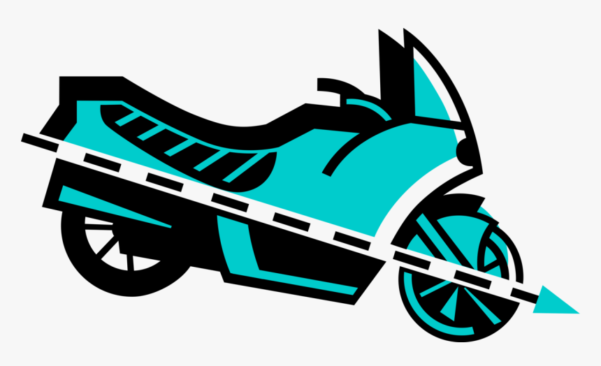 Vector Illustration Of Street Bike Motorcycle Or Motorbike, HD Png Download