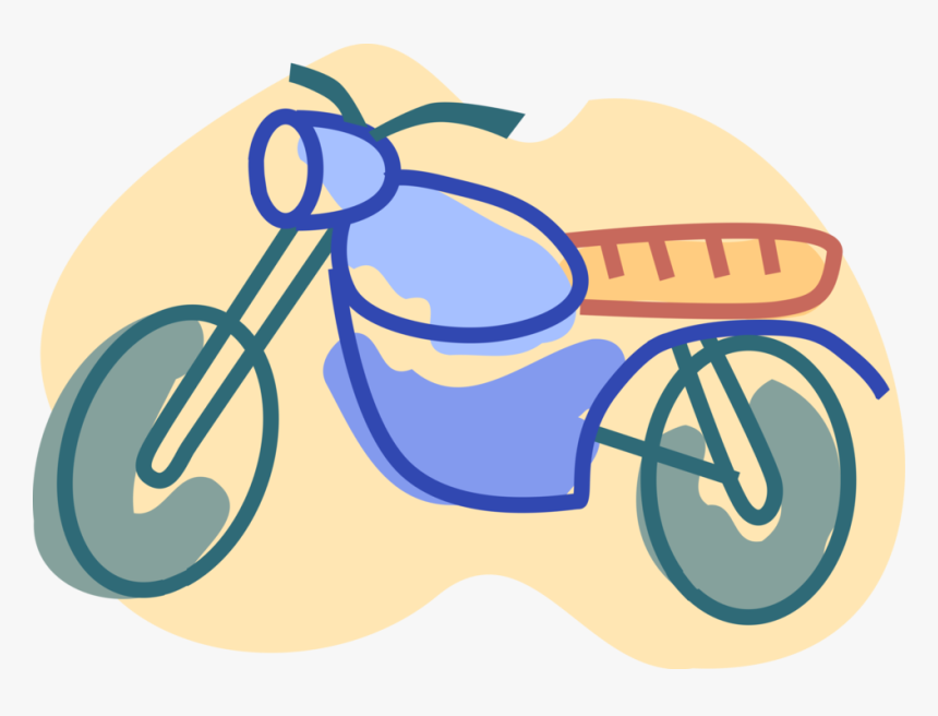 Vector Illustration Of Dirt Bike Motorcycle Or Motorbike - Motorcycle, HD Png Download