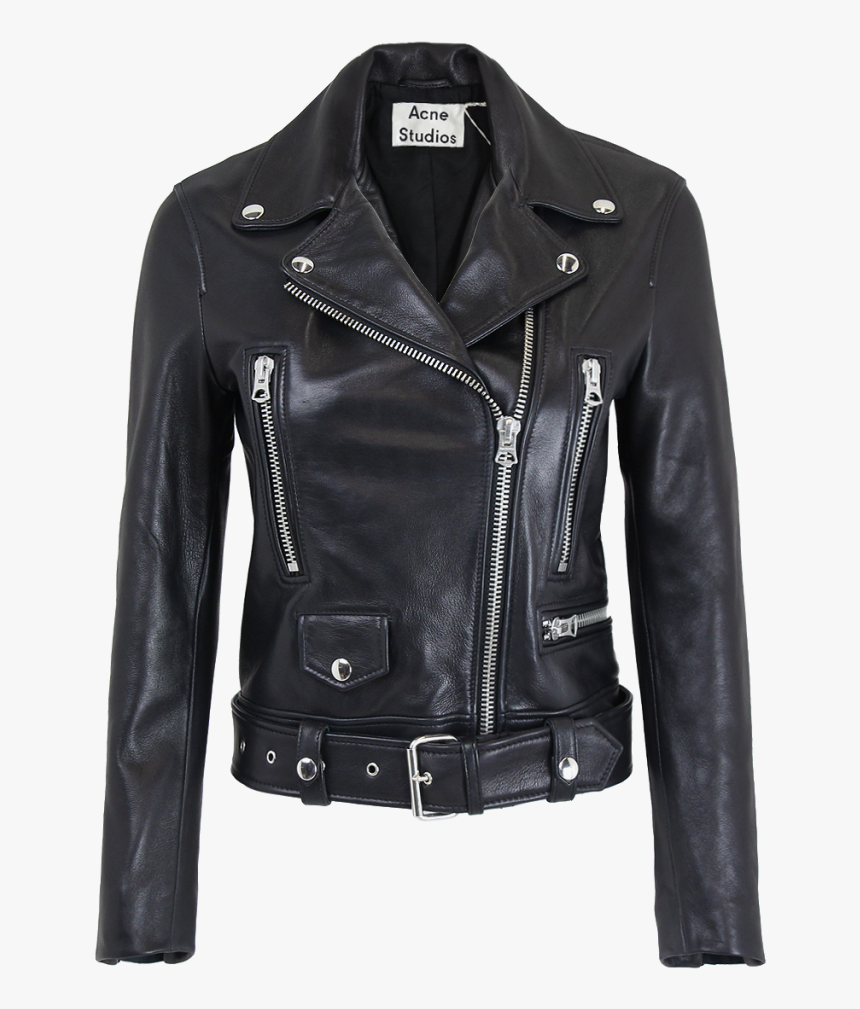 Celebrity Png Leather Jacket Motorcycle - Acne Leather Biker Jacket, Transparent Png