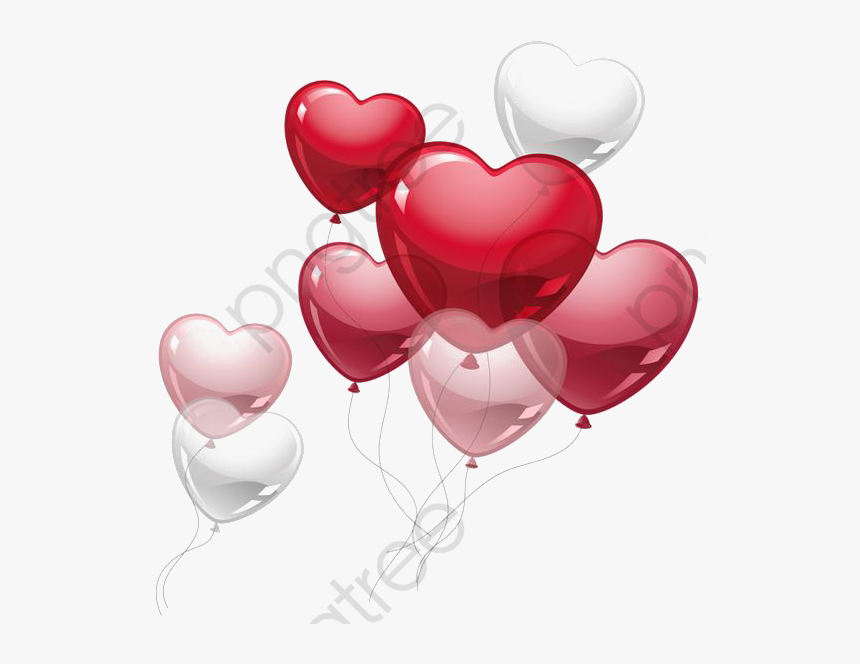 Floating Balloons Red - Happy Birthday Heart Balloons, HD Png Download