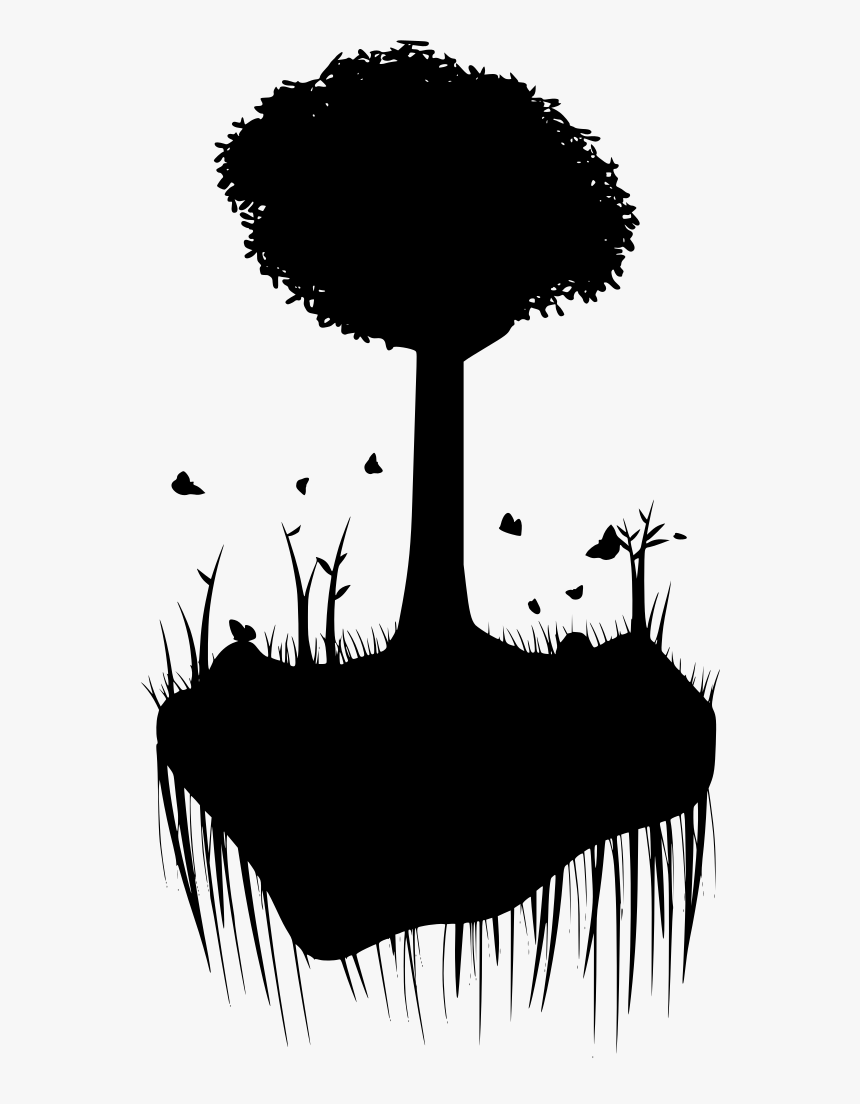 Floating Island Silhouette , Png Download - Floating Island Silhouette Icon Png, Transparent Png