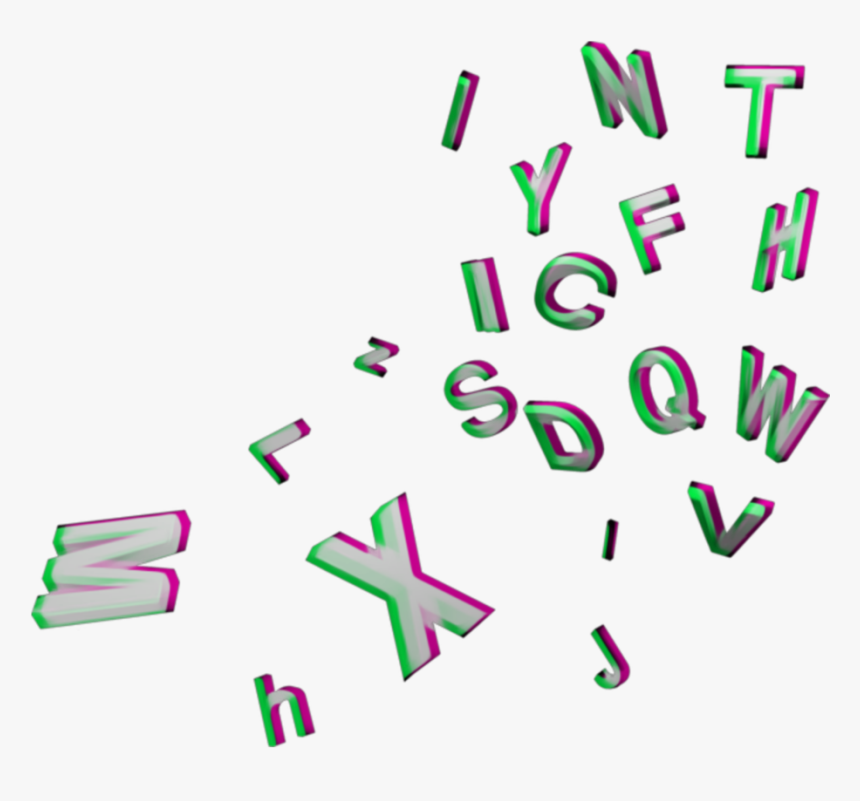 #glitch #letters #floating #surreal - Graphic Design, HD Png Download