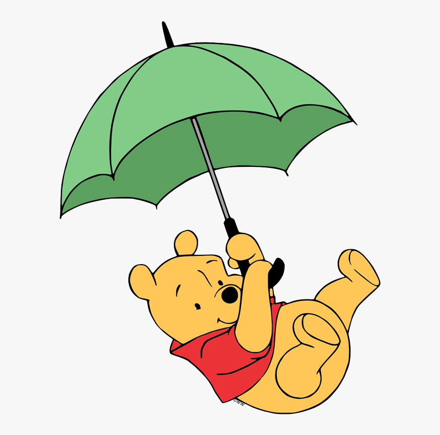 New Floating From Umbrella - Ok Google Winnie The Pooh, HD Png Download