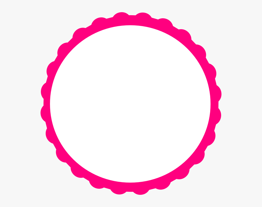 Pink Scallop Clip Art - Scalloped Circle Hot Pink Clipart, HD Png Download