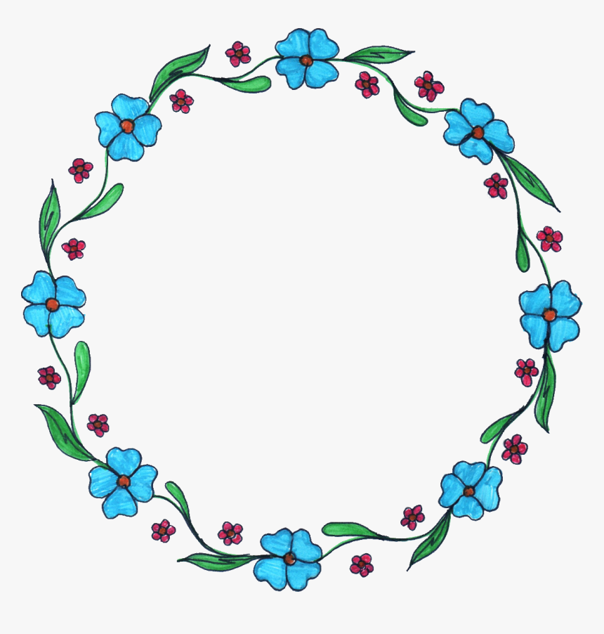 Flower Clip Art - Round Frame Transparent Background, HD Png Download