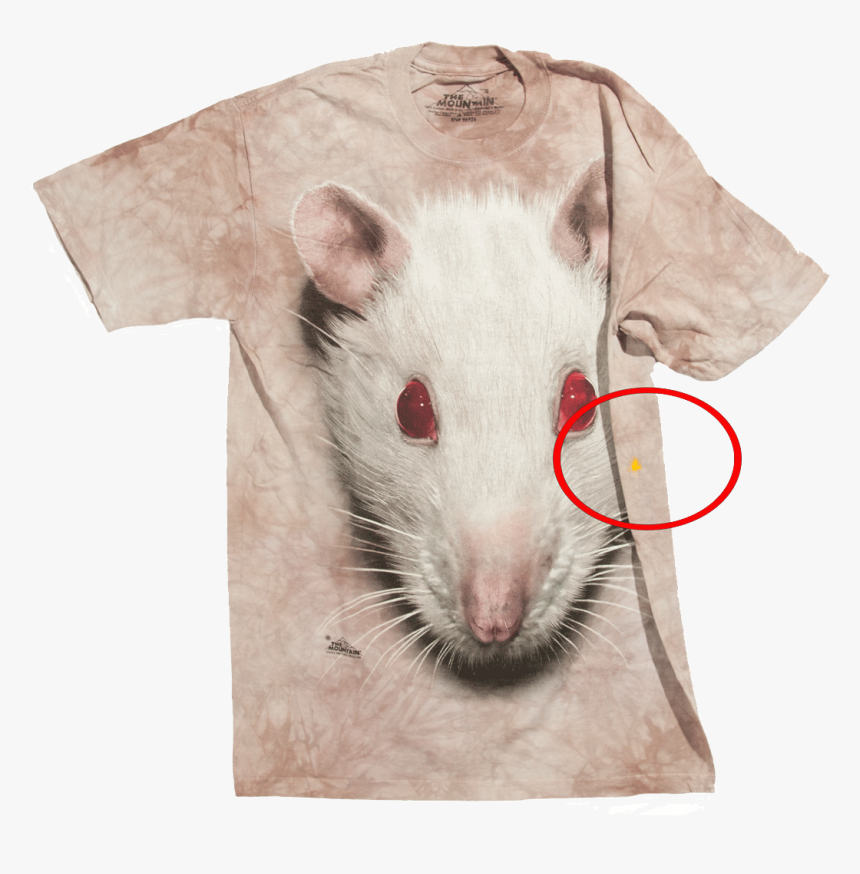 Футболка С Дефектом Big Face White Rat Фото, Цена, - Rat, HD Png Download
