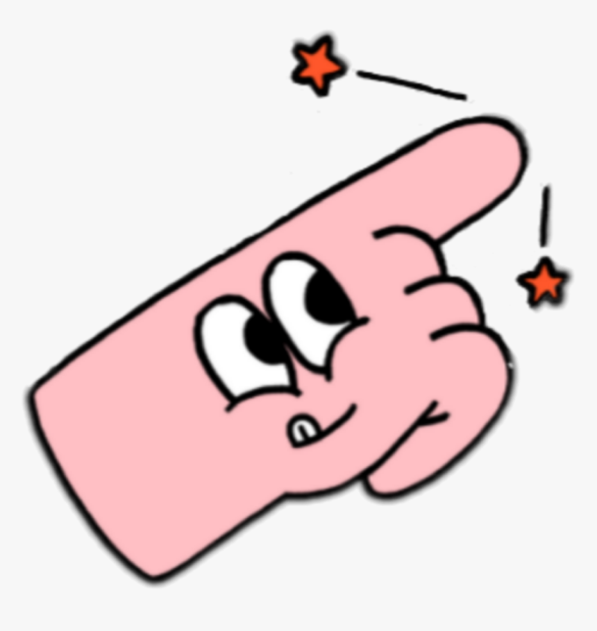 Cute Finger Hand Pink Yay Stars Star Red - Soft Bot Stickers Png, Transparent Png