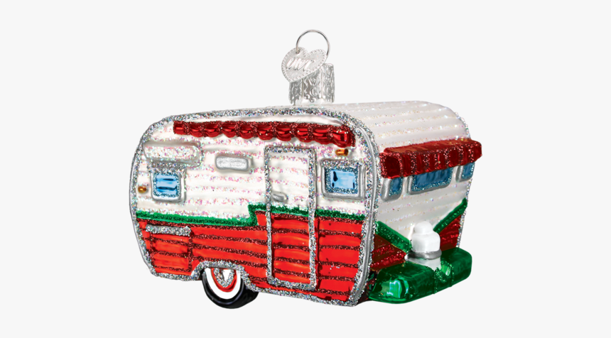 Old World Christmas Travel Trailer Glass Blown Ornament - Trailer Christmas Ornament, HD Png Download