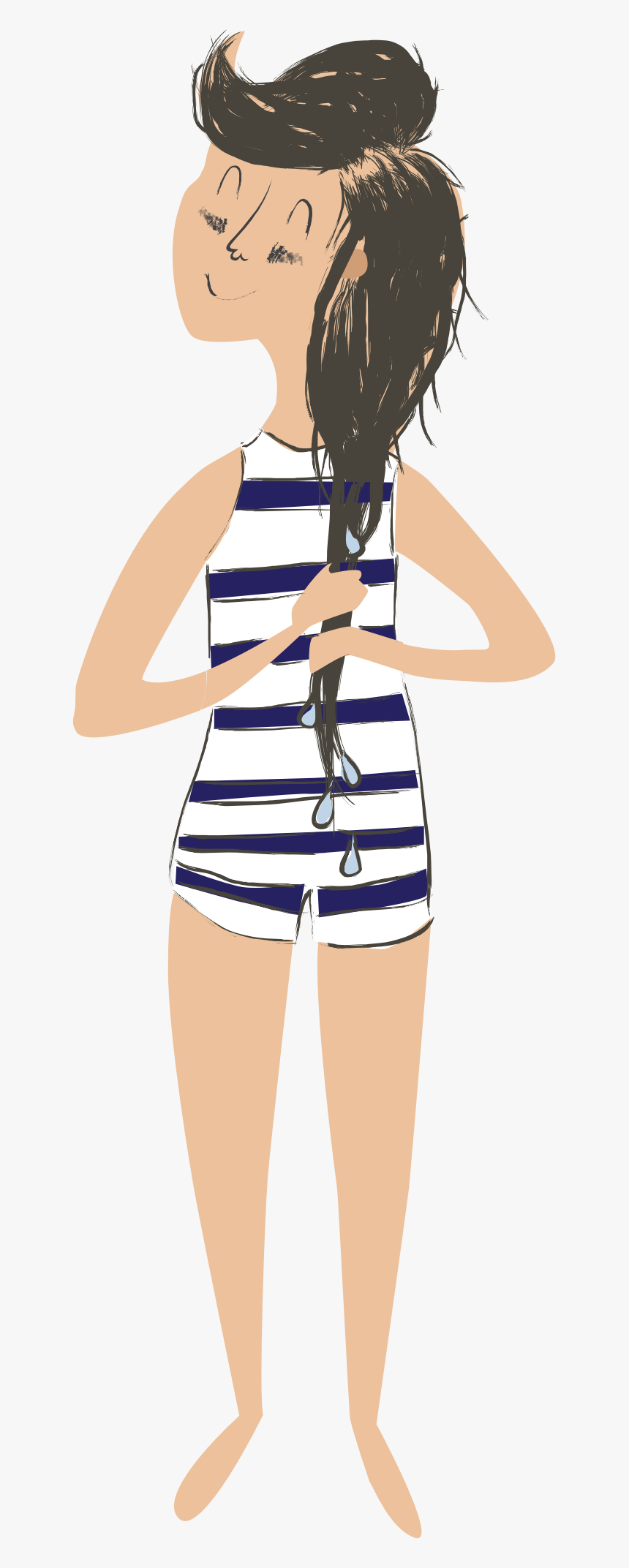 This Free Icons Png Design Of Girl In Bathing Suit - Girl In Bathing Suit Clipart, Transparent Png