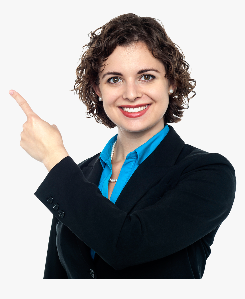 Women Pointing Left - Women Employment Png, Transparent Png