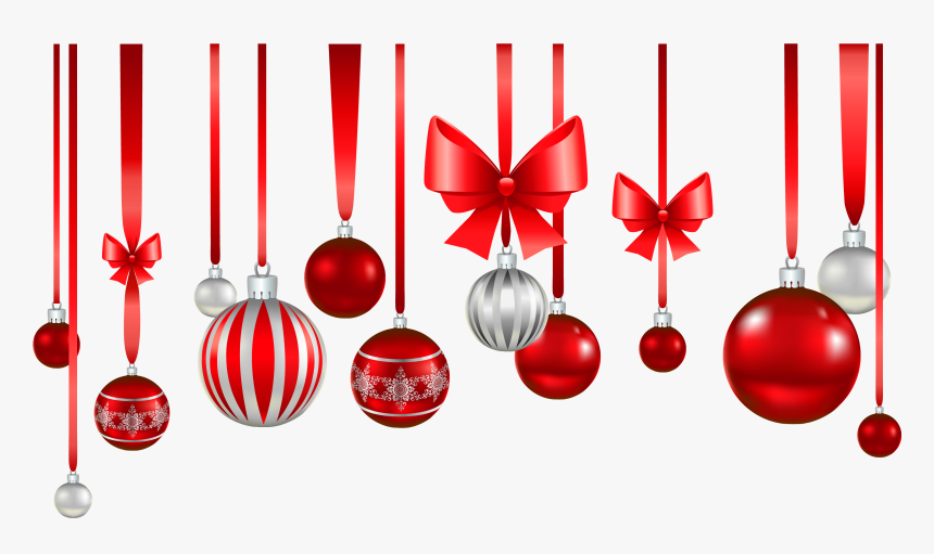 Christmas Balls And Ribbons Png Images - Holiday Cards For Nonprofit Organizations, Transparent Png