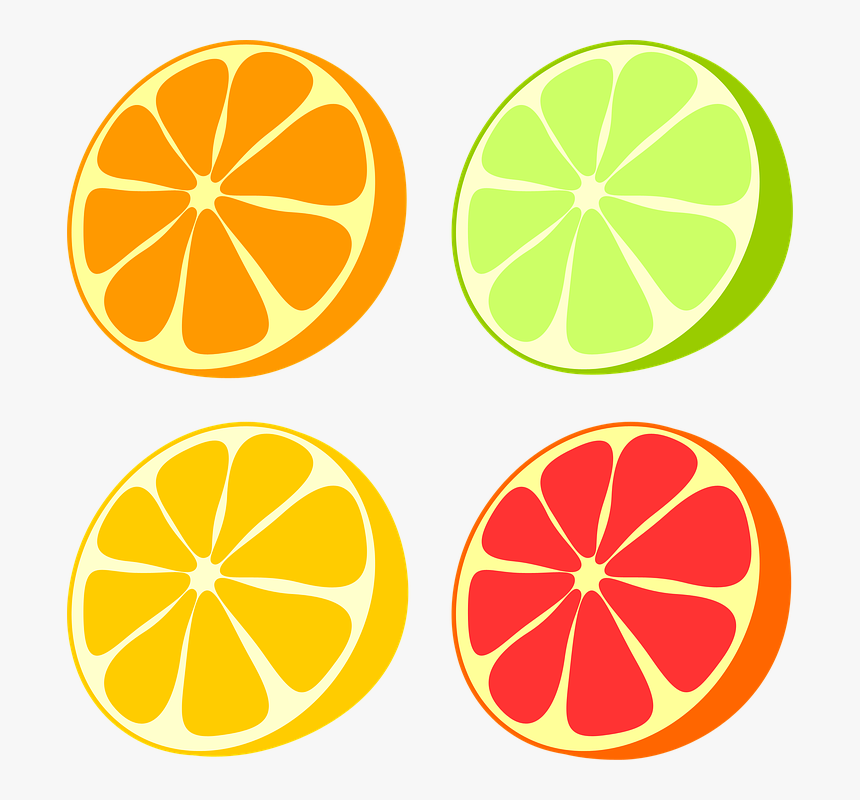 Lemon - Fruit Cartoon Png Grapefruit Orange Lemon And Lime, Transparent Png