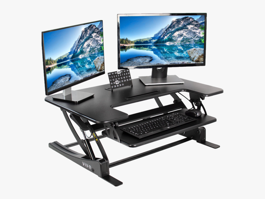 Black Standing Desk Converter 36 - Tabletop Computer, HD Png Download