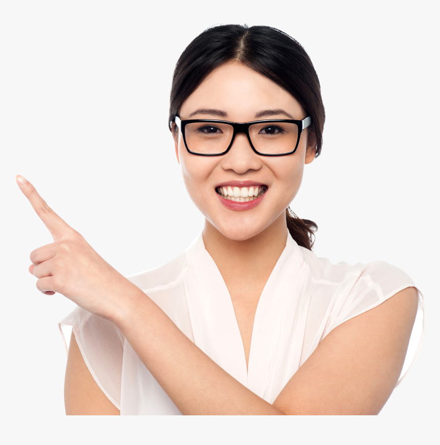 Women Pointing Left Png Image - Girl, Transparent Png