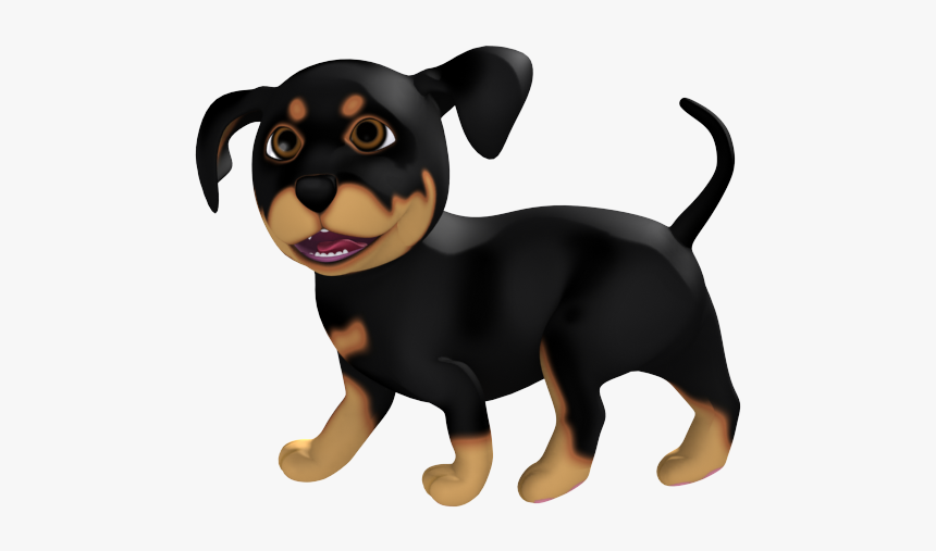Happy Cartoon Rottweiler Puppy Walking - Russkiy Toy, HD Png Download