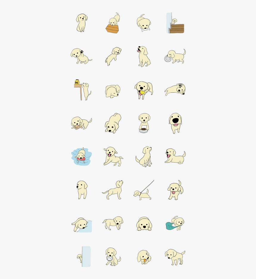 Golden Retriever Puppy Stickers - Cartoon, HD Png Download