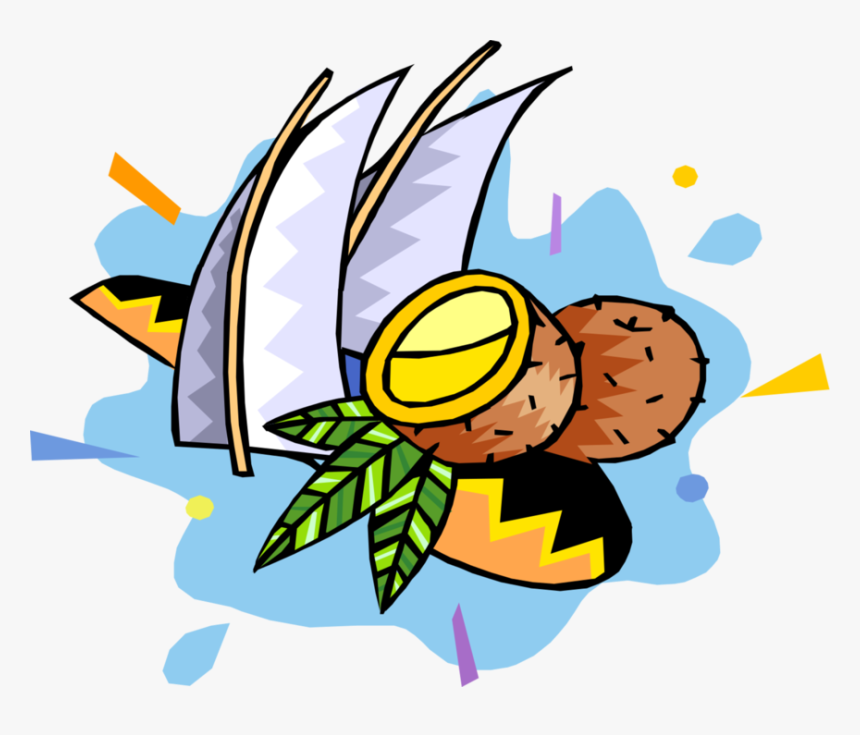 Vector Illustration Of Island Vacation Holiday With, HD Png Download