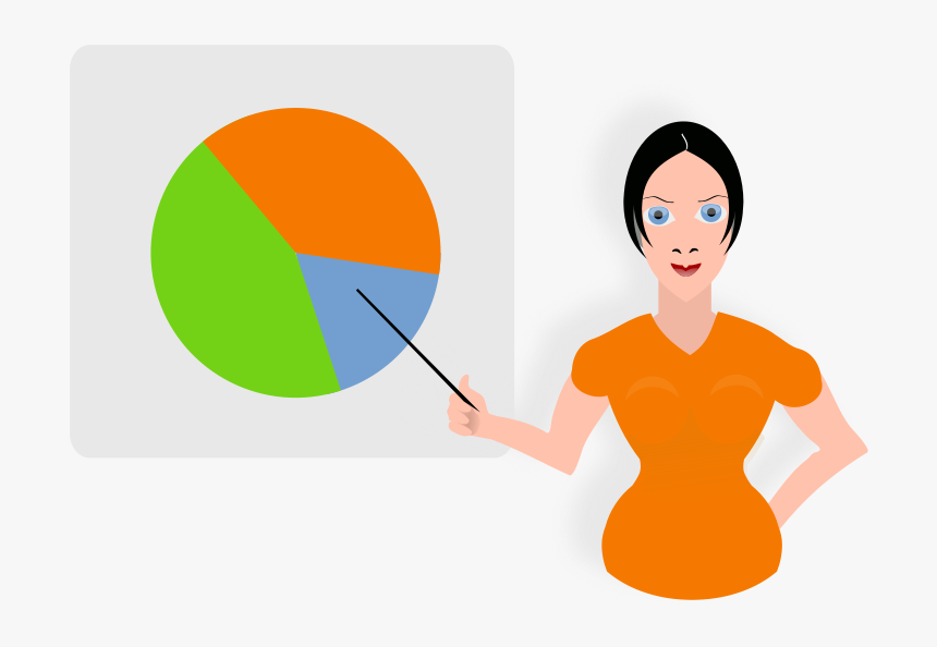 Woman Pointing At Chart Clipart, HD Png Download