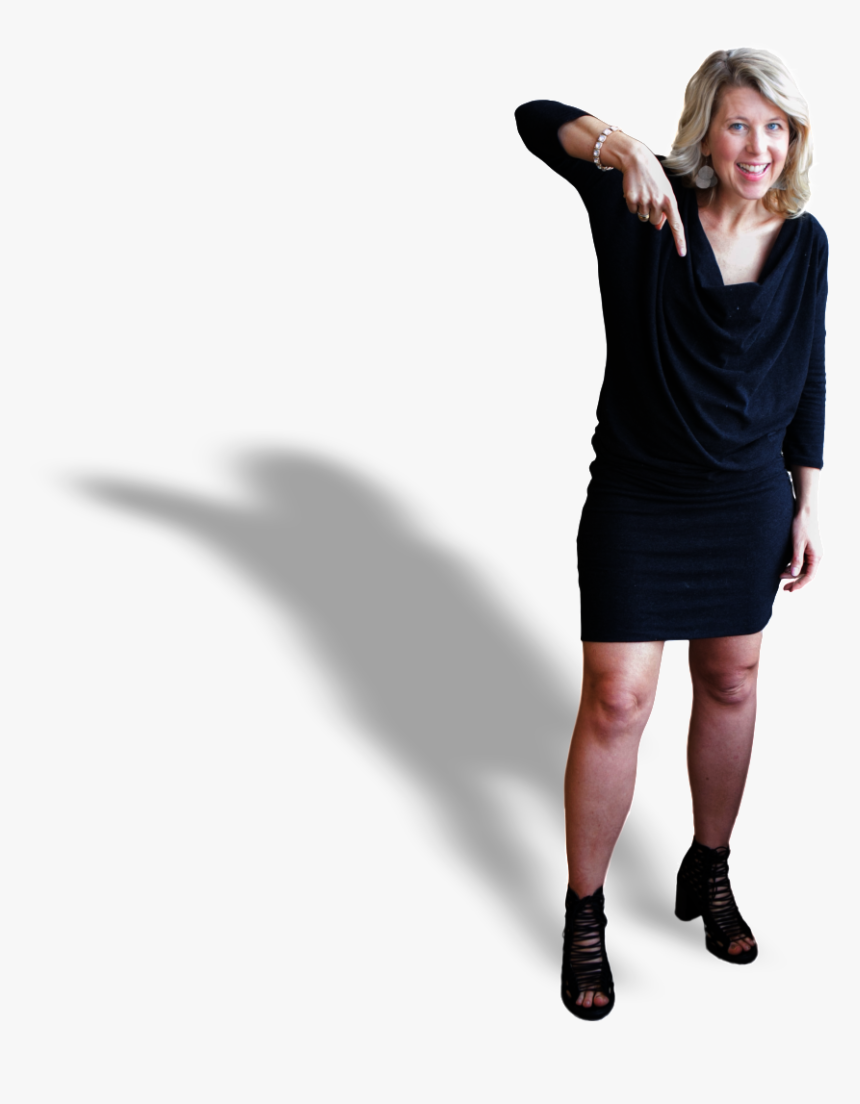 Amanda Pointing Down Shadow - Little Black Dress, HD Png Download