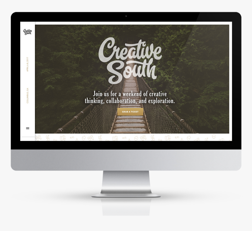 Creative South 2017 Desktop Website In A Imac Mockup - Led-backlit Lcd Display, HD Png Download